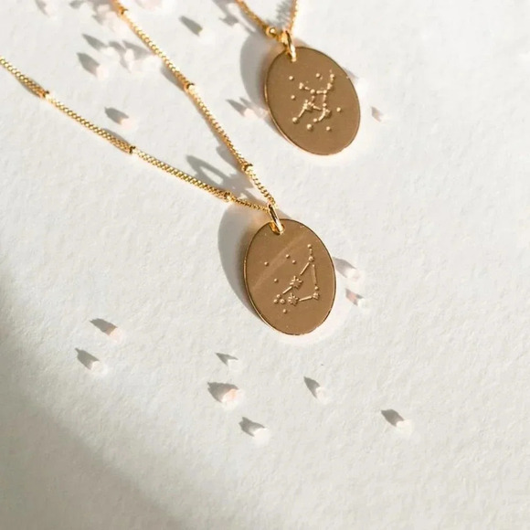 Capricorn Boho Beaded Gold Zodiac Disc Necklace - Picture 4 of 12